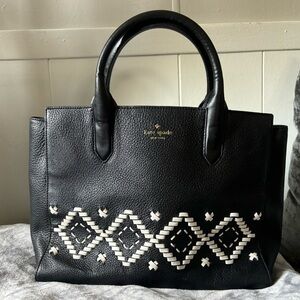 ⭐️SALE TODAY! * KATE SPADE - Black Leather Bohemian Tote